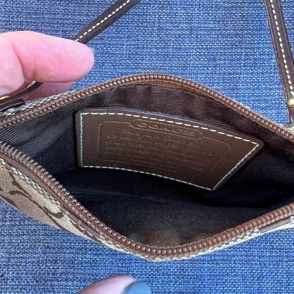 Coach Brown C Fabric Wristlet - Picture 3 of 3